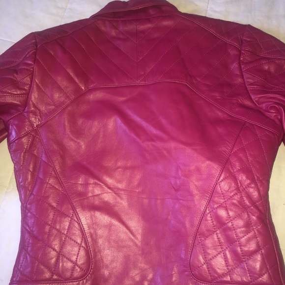 Pink Leather Insulated Jacket by LeatherCulture - Picture 9 of 11